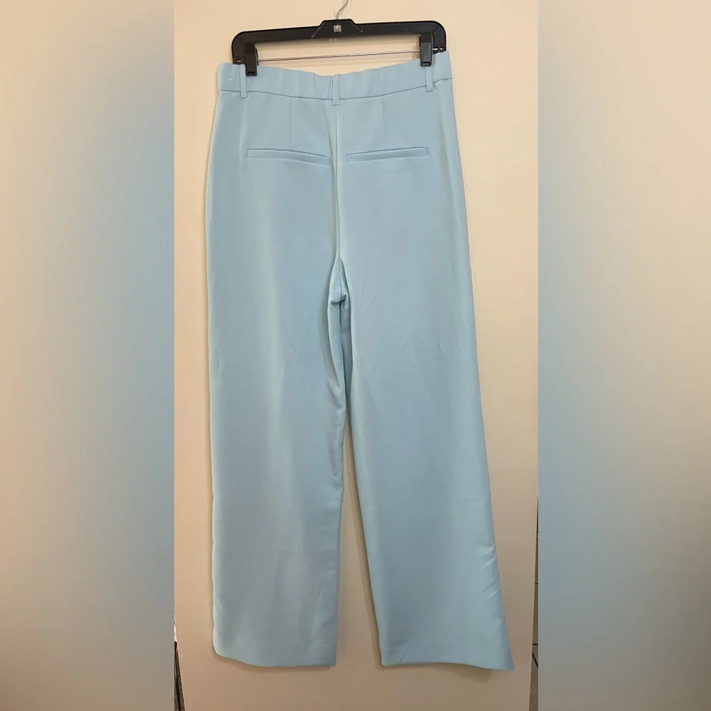 Abercrombie & Fitch Wide Leg Trousers in Bright Blue